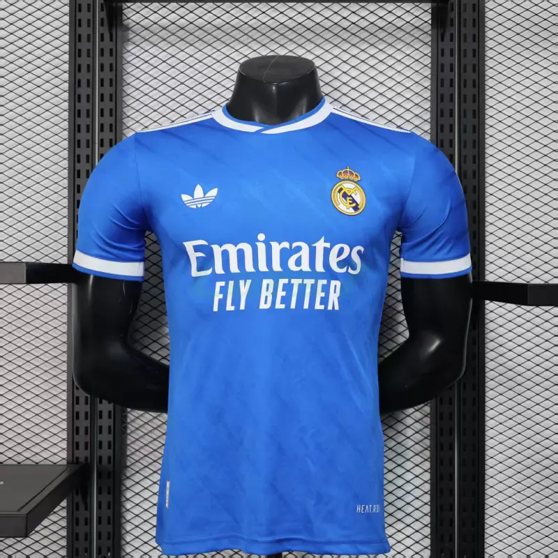 Camiseta Real Madrid 3ª Equipación 2025/2026 Azul con Parche HP (EDICIÓN JUGADOR)