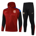 Chandal Barcelona 2024/2025 Con Capucha Rojo Oscuro/Azul