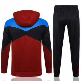 Chandal Barcelona 2024/2025 Con Capucha Rojo Oscuro/Azul