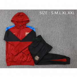 Chandal Barcelona 2024/2025 Con Capucha Rojo Oscuro/Azul