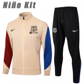 Chandal Barcelona 2024/2025 Niño Caqui/Rojo/Azul