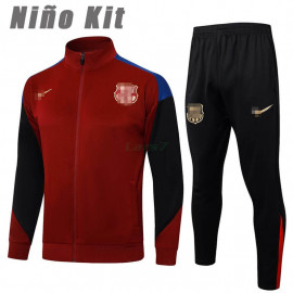 Chandal Barcelona 2024/2025 Niño Rojo/Negro