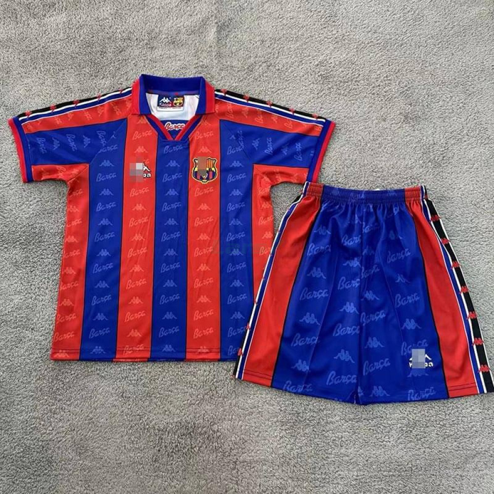 Camiseta Barcelona 1ª Equipación Retro 1996/97 Niño Kit