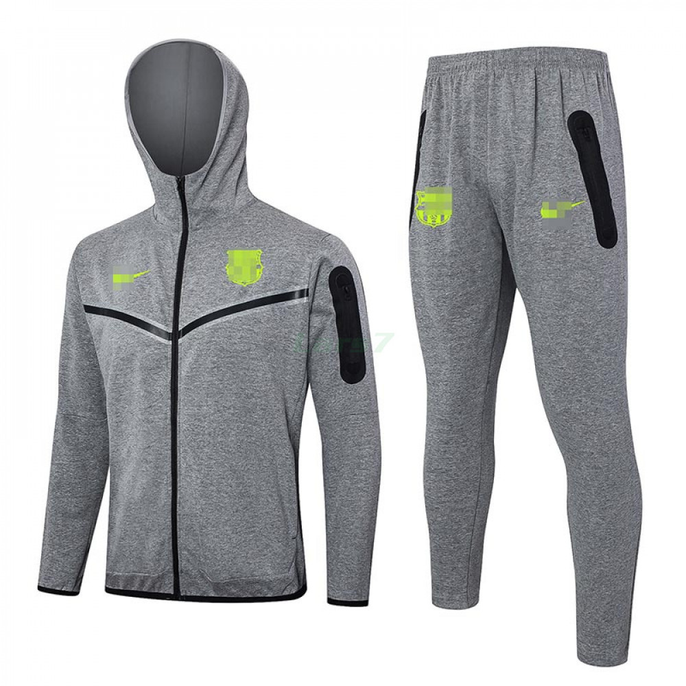 Chandal Barcelona 2024/2025 Con Capucha Gris Oscuro