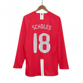 Camiseta SCHOLES 18 Manchester United 1ª Equipación Retro 2007/08 ML