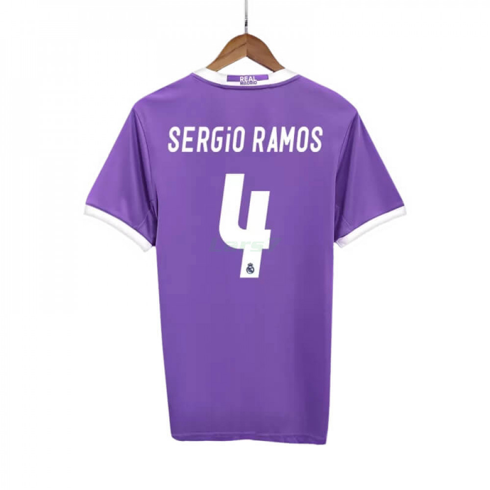 Camiseta SERGIO RAMOS 4 Real Madrid 2ª Equipación Retro 2016/17