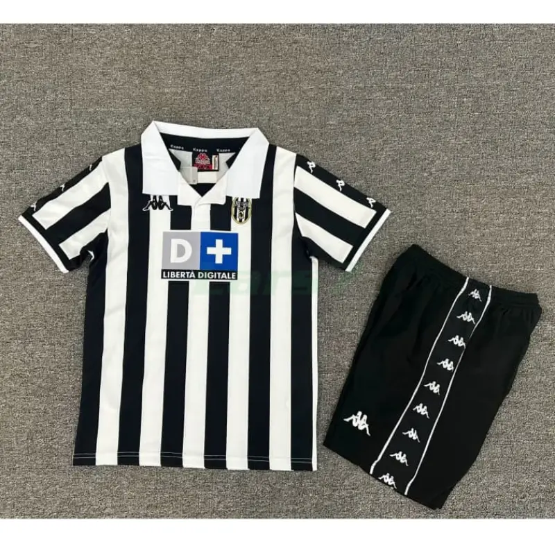 Camiseta Juventus 1ª Equipación Retro 1999/00 Blanco/Negro Niño Kit