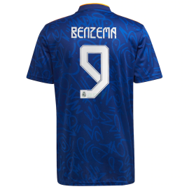 Camiseta Benzema 9 Real Madrid 2ª Equipación 2021/2022