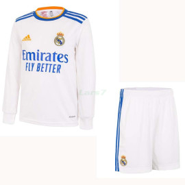 Camiseta Real Madrid 1ª Equipación 2021/2022 ML Niño Kit