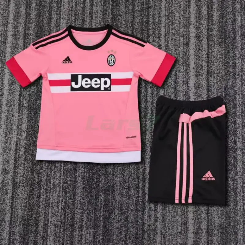 Camiseta Juventus Segunda Equipación Retro 2015/16 Rosa Niño Kit