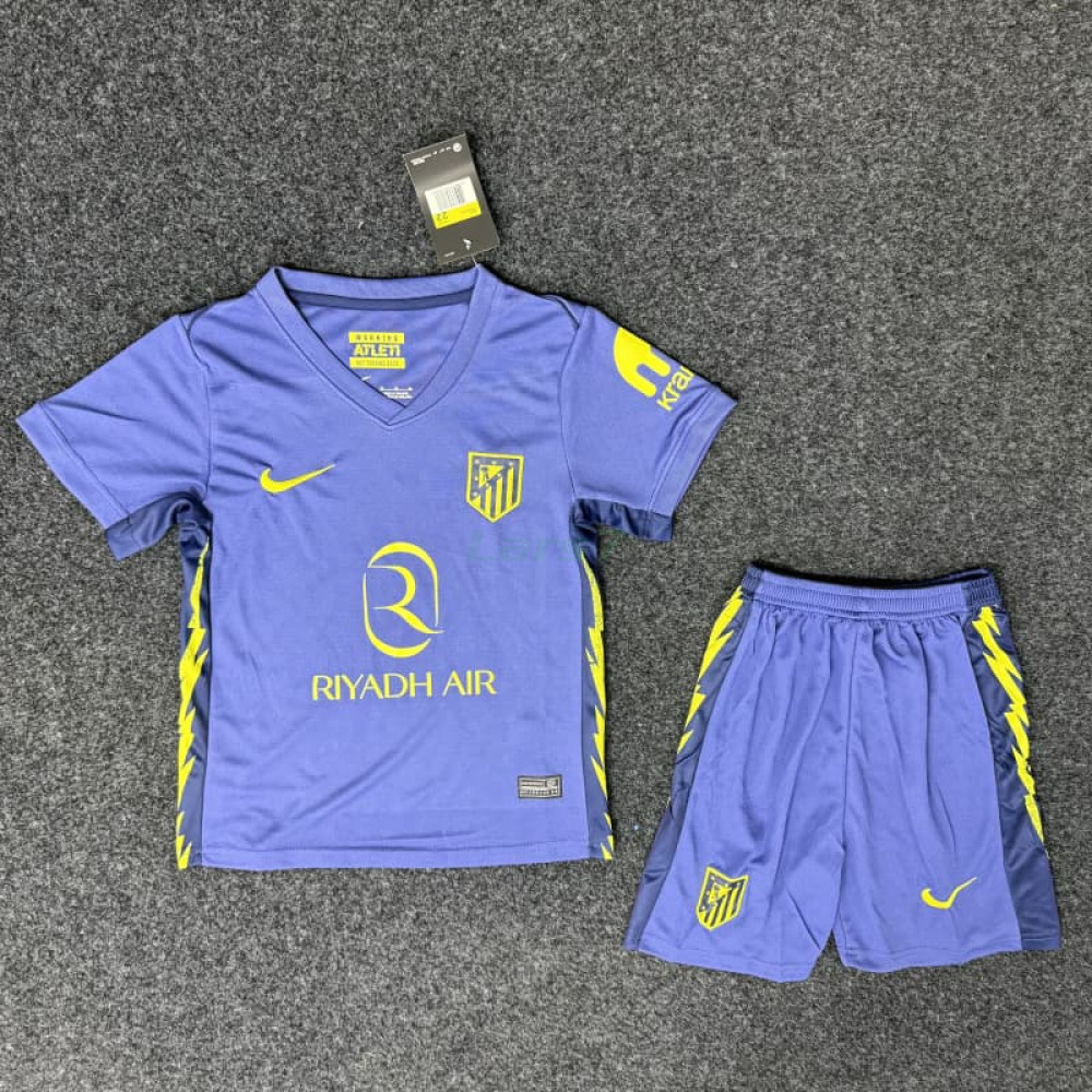 Camiseta Atlético de Madrid 2ª Equipación 2025/2026 Azul Niño Kit
