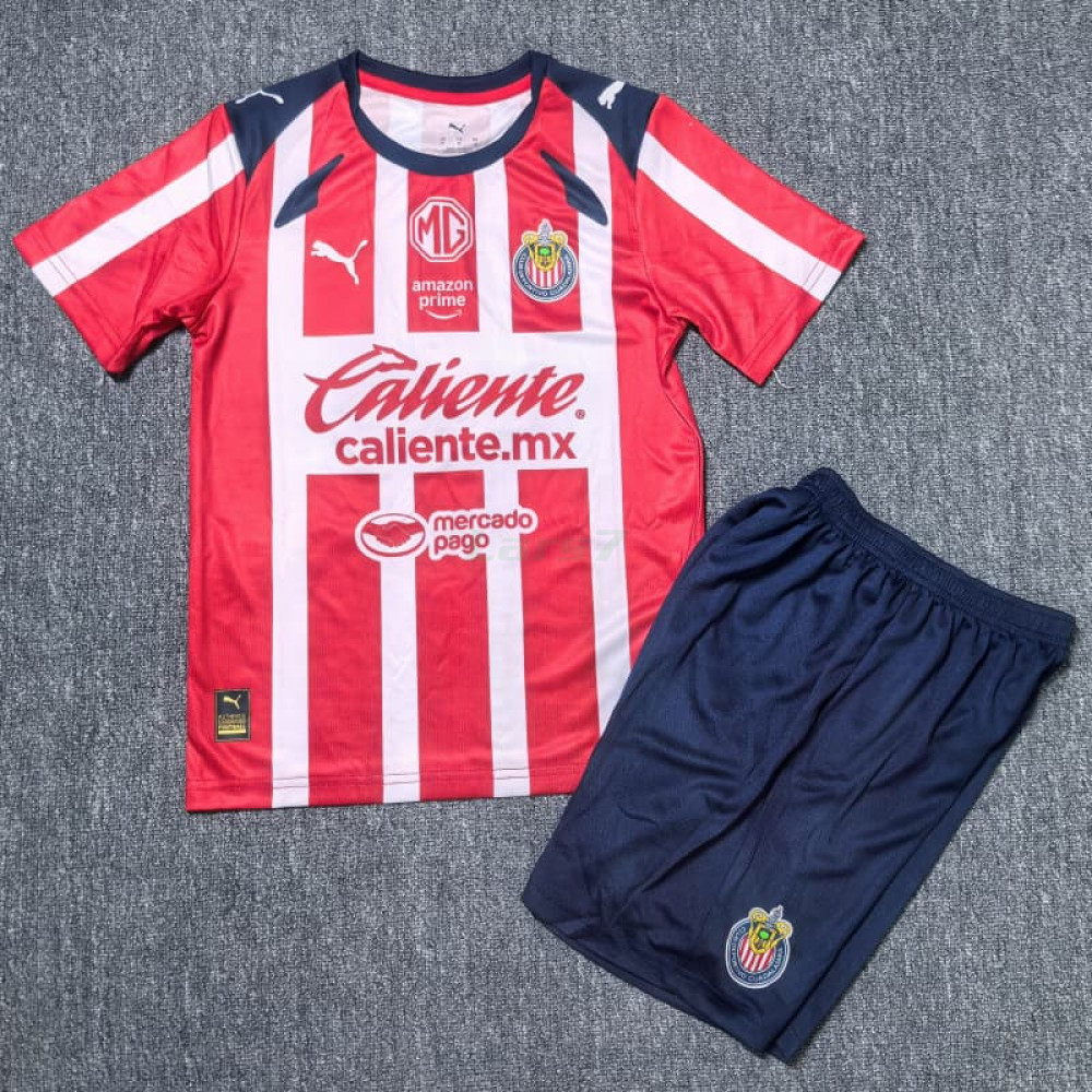 Camiseta Chivas 1ª Equipación 2025/2026 Rojo/Blanco Niño Kit