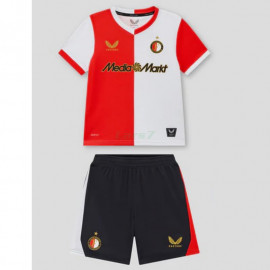 Camiseta Feyenoord 1ª Equipación 2025/2026 Rojo/Blanco Niño Kit