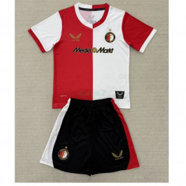 Camiseta Feyenoord 1ª Equipación 2025/2026 Rojo/Blanco Niño Kit