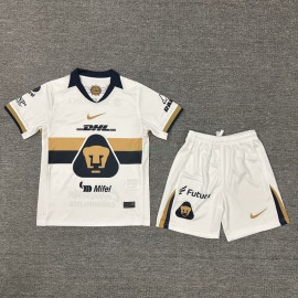 Camiseta Pumas UNAM 1ª Equipación 2025/2026 Blanco Niño Kit