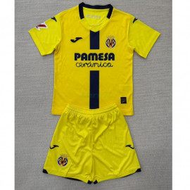 Camiseta Villarreal 1ª Equipación 2025/2026 Amarillo Niño Kit con Parche La Liga