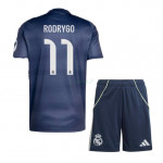 Camiseta RODRYGO 11 Real Madrid 2ª Equipación 2025/2026 Azul Marino Niño Kit