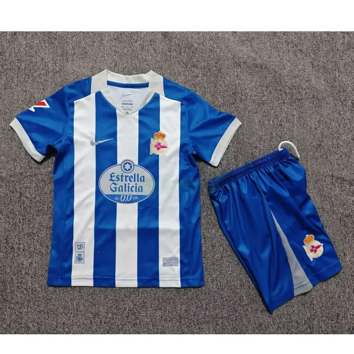 Camiseta Deportivo de La Coruña 1ª Equipación 2026/2027 Azul/Blanco Niño Kit con Parche La Liga	