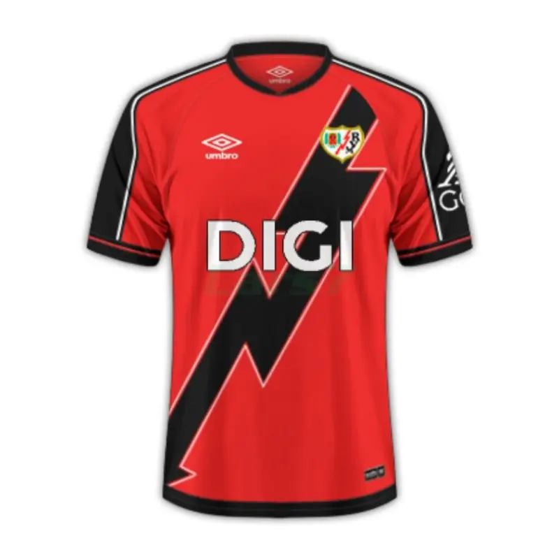 Camiseta Rayo Vallecano 2ª Equipación 2025/2026 Rojo/Negro con Parche La Liga
