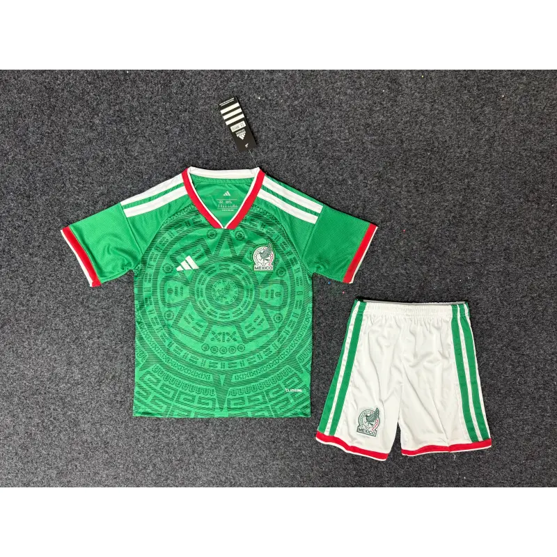 Camiseta México 1ª Equipación Mundial 2026 Verde Niño Kit