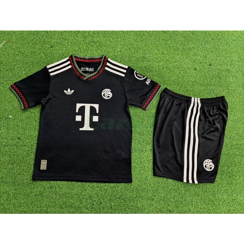 Camiseta Bayern Múnich 3ª Equipación 2025/2026 Negro Niño Kit (EDICIÓN JUGADOR)