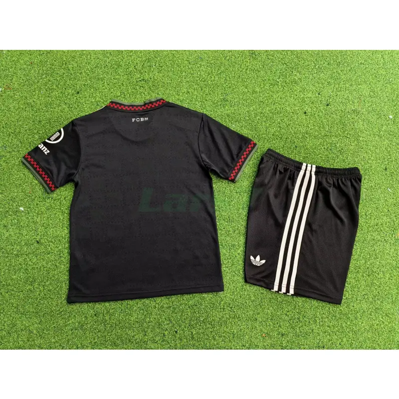 Camiseta Bayern Múnich 3ª Equipación 2025/2026 Negro Niño Kit (EDICIÓN JUGADOR)