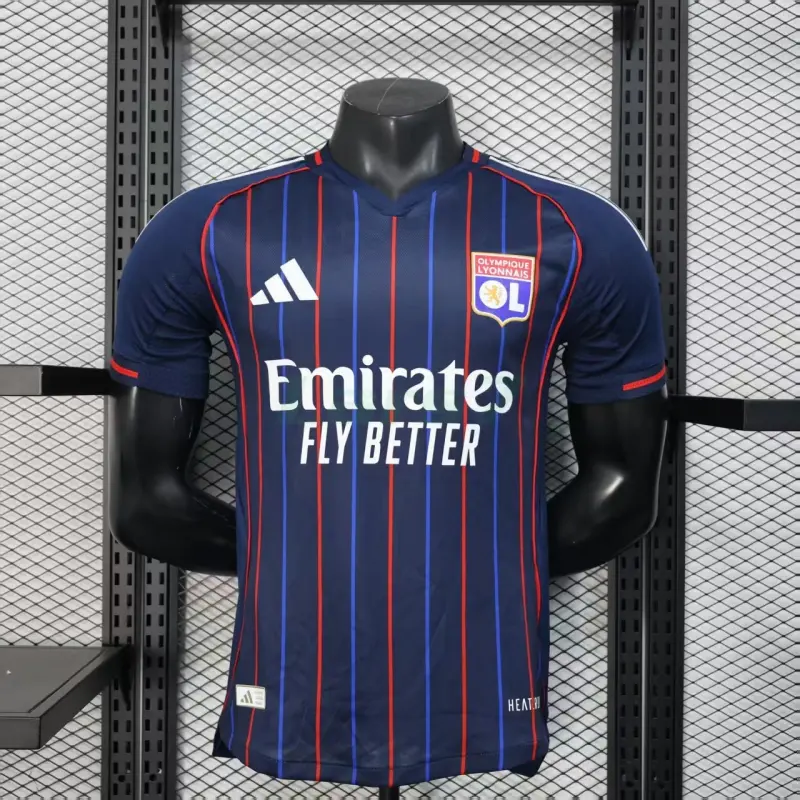 Camiseta Olympique De Lyon 2ª Equipación 2025/2026 Azul Marino (EDICIÓN JUGADOR)