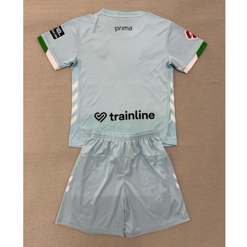 Camiseta Real Betis 2ª Equipación 2025/2026 Azul Claro Niño Kit con Parche La Liga