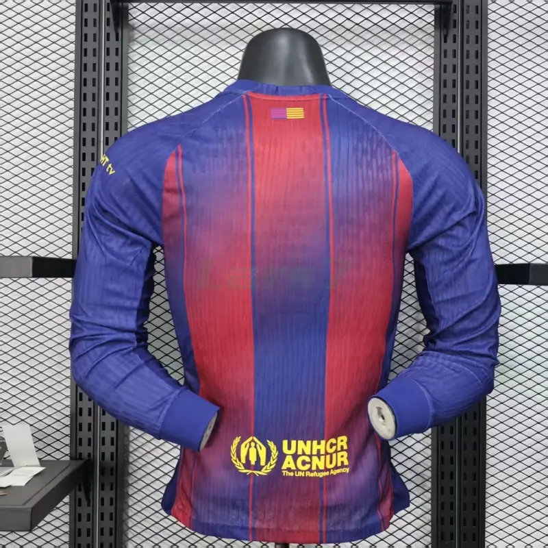 Camiseta Barcelona 1ª Equipación 2025/2026 ML Rojo/Azul (EDICIÓN JUGADOR)