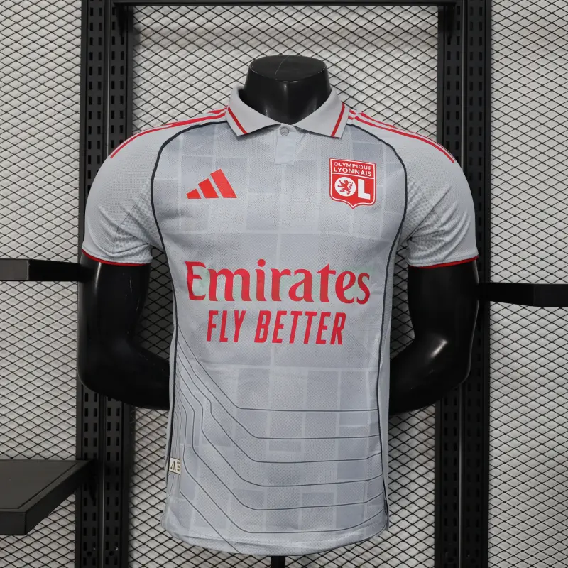 Camiseta Olympique De Lyon 3ª Equipación 2025/2026 Gris (EDICIÓN JUGADOR)
