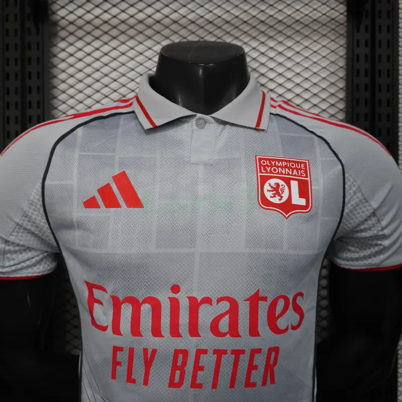 Camiseta Olympique De Lyon 3ª Equipación 2025/2026 Gris (EDICIÓN JUGADOR)