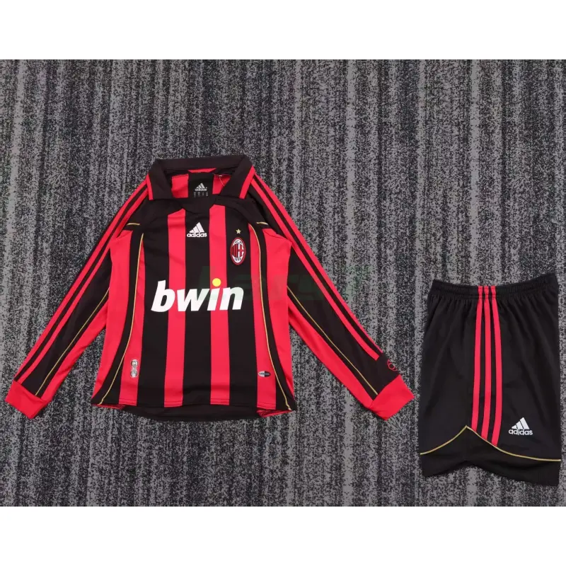 Camiseta AC Milan 1ª Equipación Retro 2006/07 ML Rojo/Negro Niño Kit Camiseta AC Milan 1ª Equipación Retro 2006/07 ML Rojo/Negro Niño Kit
