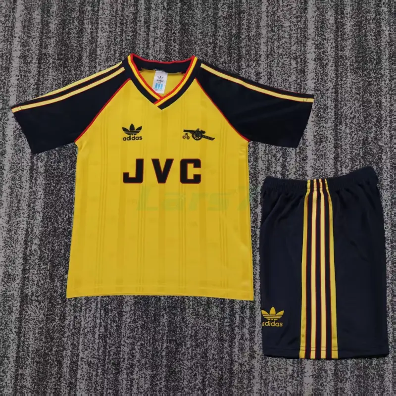 Camiseta Arsenal 2ª Equipación Retro 1988/90 Amarillo/Negro Niño Kit Camiseta Arsenal 2ª Equipación Retro 1988/90 Amarillo/Negro Niño Kit