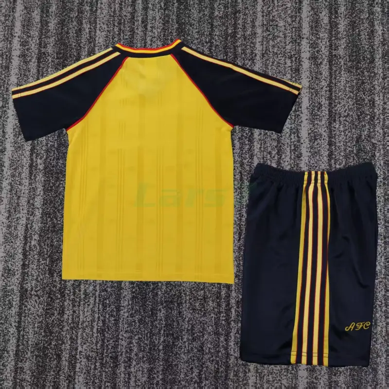 Camiseta Arsenal 2ª Equipación Retro 1988/90 Amarillo/Negro Niño Kit Camiseta Arsenal 2ª Equipación Retro 1988/90 Amarillo/Negro Niño Kit
