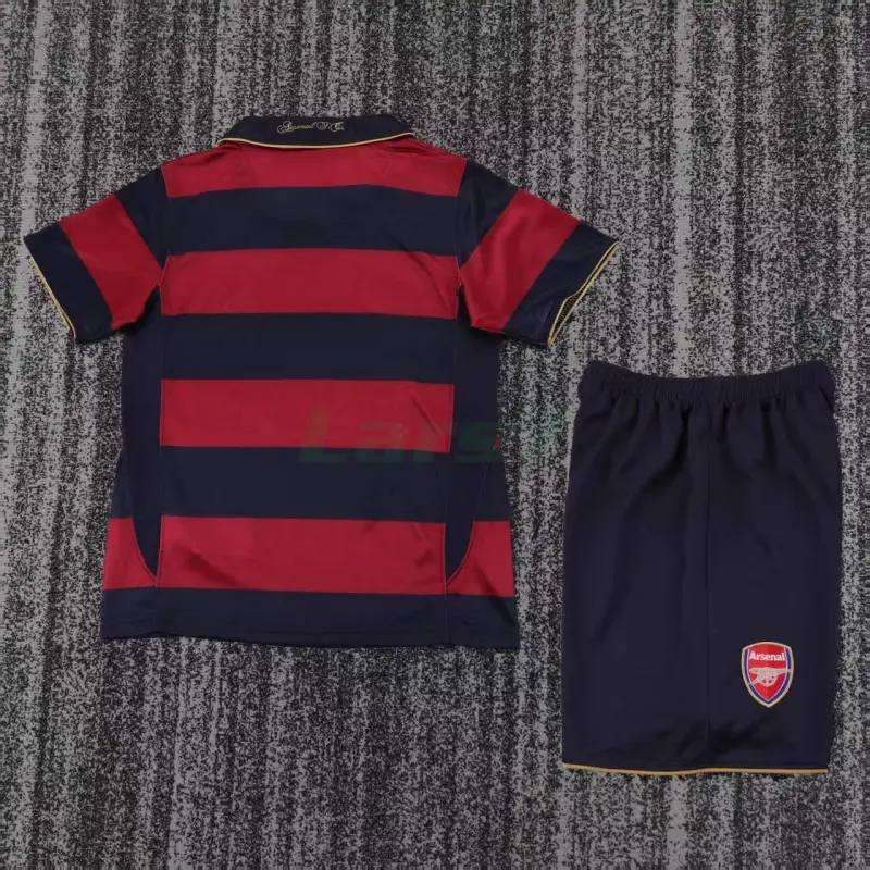 Camiseta Arsenal 3ª Equipación Retro 2007/08 Rojo Oscuro/Negro Niño Kit Camiseta Arsenal 3ª Equipación Retro 2007/08 Rojo Oscuro/Negro Niño Kit