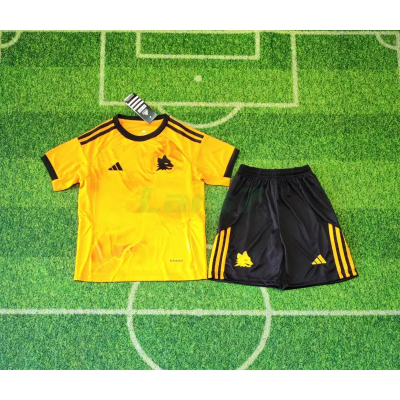 Camiseta AS Roma 2ª Equipación 2025/2026 Naranja Niño Kit Camiseta AS Roma 2ª Equipación 2025/2026 Naranja Niño Kit