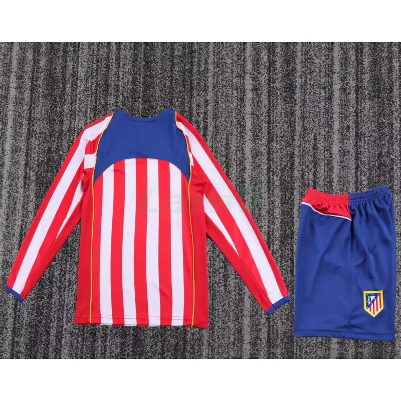 Camiseta Atlético de Madrid 1ª Equipación Retro 2004/05 ML Rojo/Blanco Niño Kit Camiseta Atlético de Madrid 1ª Equipación Retro 2004/05 ML Rojo/Blanco Niño Kit