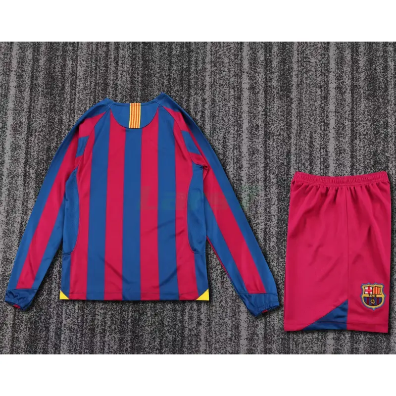 Camiseta Barcelona 1ª Equipación Retro 2005/06 ML Rojo/Azul Niño Kit Camiseta Barcelona 1ª Equipación Retro 2005/06 ML Rojo/Azul Niño Kit