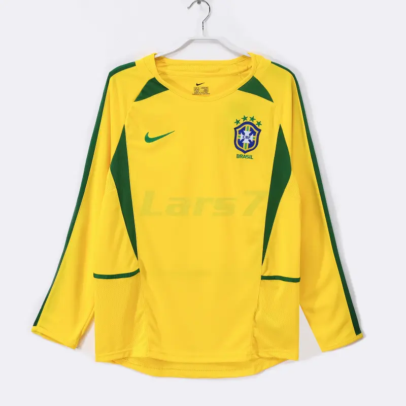 Camiseta Brasil 1ª Equipación Retro 2002 ML Amarillo Camiseta Brasil 1ª Equipación Retro 2002 ML Amarillo