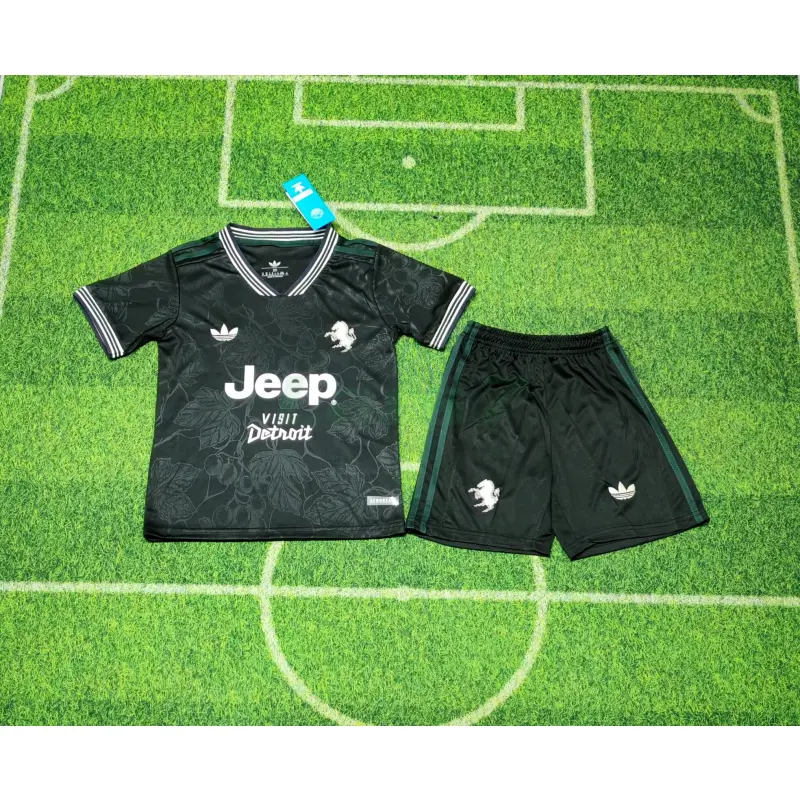 Camiseta Juventus 3ª Equipación 2025/26 Negro Niño Kit Camiseta Juventus 3ª Equipación 2025/26 Negro Niño Kit