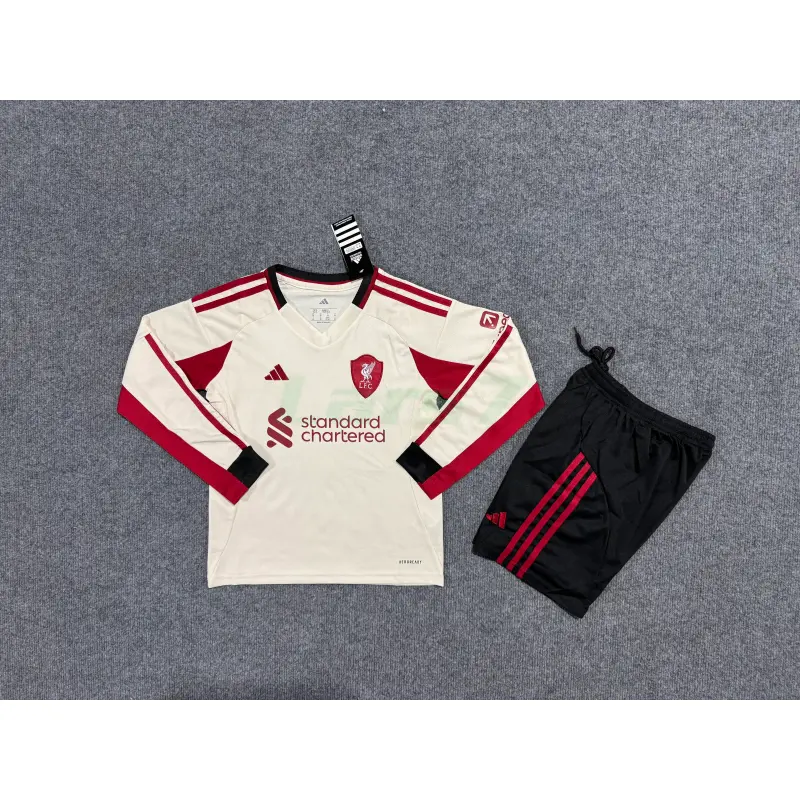 Camiseta Liverpool 2ª Equipación 2025/2026 ML Blanco Niño Kit Camiseta Liverpool 2ª Equipación 2025/2026 ML Blanco Niño Kit