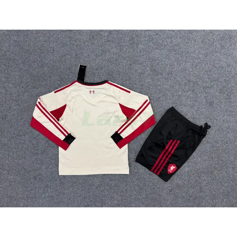 Camiseta Liverpool 2ª Equipación 2025/2026 ML Blanco Niño Kit Camiseta Liverpool 2ª Equipación 2025/2026 ML Blanco Niño Kit