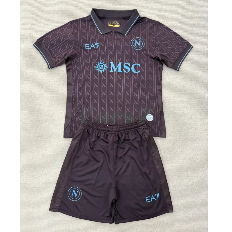 Camiseta Napoli 3ª Equipación 2025/2026 Negro Niño Kit Camiseta Napoli 3ª Equipación 2025/2026 Negro Niño Kit