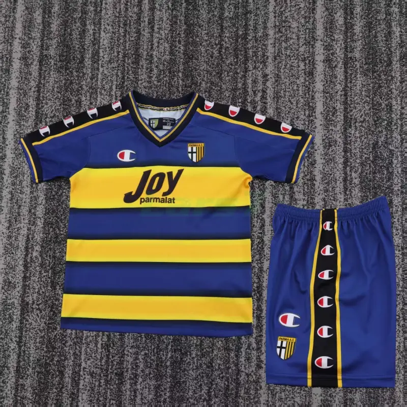 Camiseta Parma Calcio 1ª Equipación Retro 2001/02 Amarillo/Azul Niño Kit Camiseta Parma Calcio 1ª Equipación Retro 2001/02 Amarillo/Azul Niño Kit