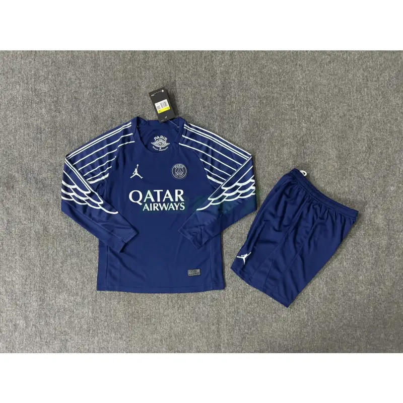 Camiseta PSG 4ª Equipación 2024/2025 ML Azul Niño Kit