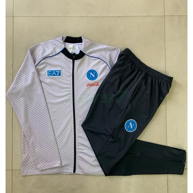 Chandal Napoli 2025/2026 Gris Claro con Estampado Chandal Napoli 2025/2026 Gris Claro con Estampado