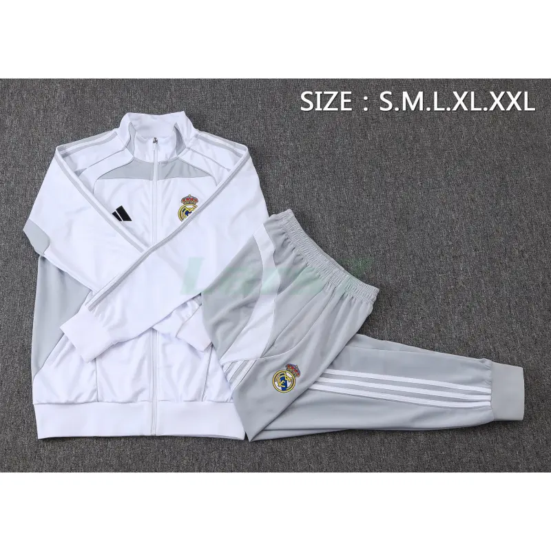Chandal Real Madrid 2025/2026 Blanco/Gris Chandal Real Madrid 2025/2026 Blanco/Gris