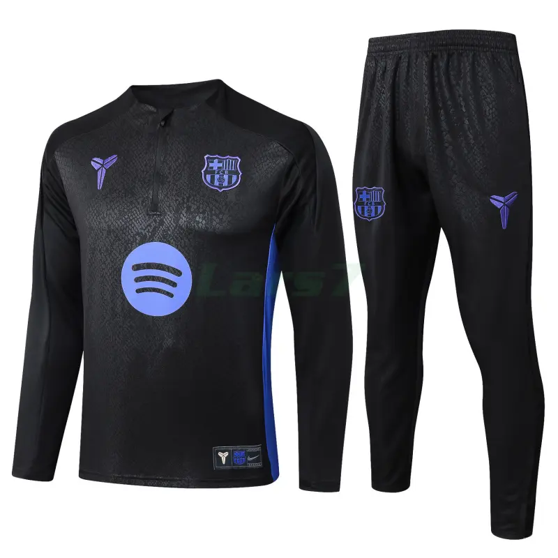 Sudadera De Entrenamiento Barcelona 2025/2026 Kit Negro/Morado con Estampado en Seco
