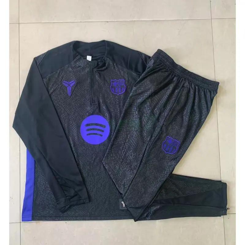 Sudadera De Entrenamiento Barcelona 2025/2026 Negro/Morado con Estampado en Seco