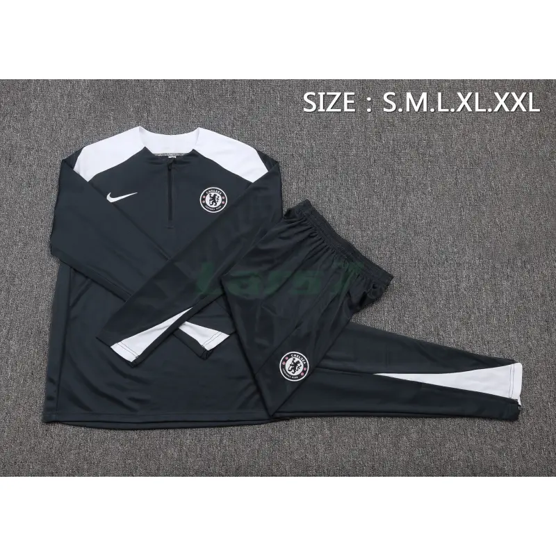 Sudadera De Entrenamiento Chelsea 2025/2026 Gris Oscuro/Blanco